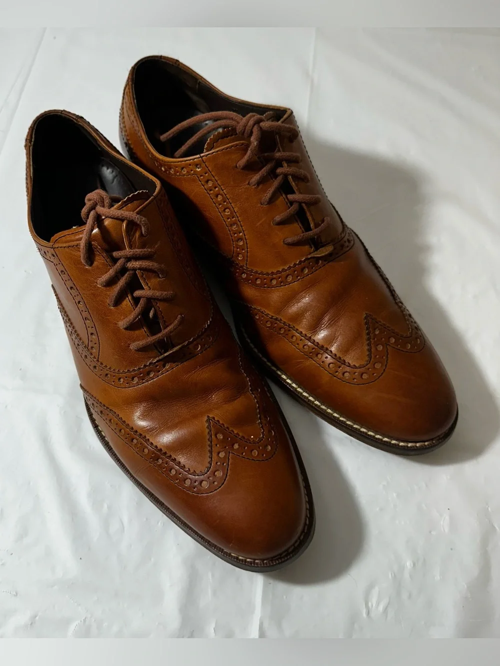 Cole Haan Men’s Tan Leather Wingtip Oxfords‎ Size 9